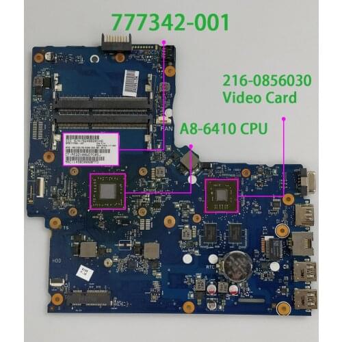 Genuine 777342-001 777342-501 777342-601 6050A2612501-MB-A01 w A8-6410 w R5 M240/2G Laptop Motherboard for HP 355 G2 Notebook PC