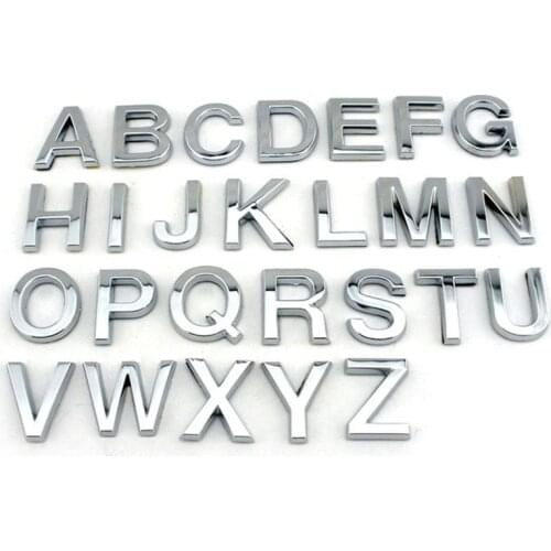 30MM Hight DIY Chrome Plastic Captial 3D Self-adhesive Letter Number Car Styling Badge