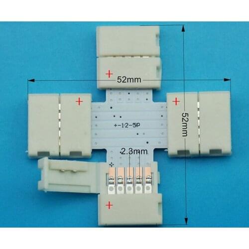 [Seven Neon]L T X corner FPBC board adaptor led strip connector with clip for 5pin 12mm 5050 RGBW light led smd strip