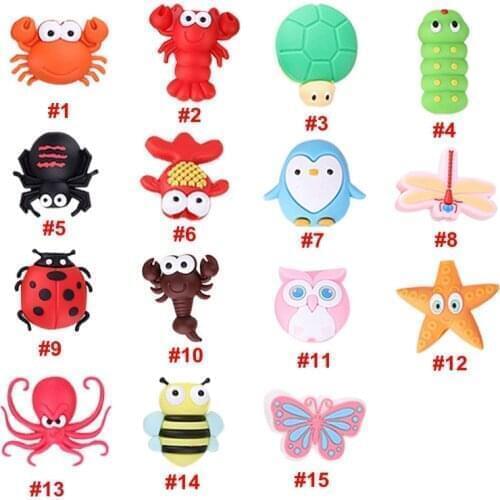 Cute Cartoon Mini Insects 15 Designs Bite Cable-Winder USB Data Line Protector Cord Cover Silicone Decorate Accessories