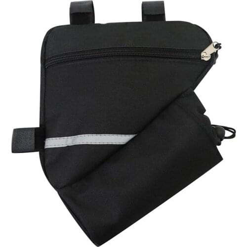Bike Storage Bag Triangular Saddle Frame Pouch With Bottle Pocket Bicycle Lower Pipe Bag Cycling Front Beam Bag Riding Bag