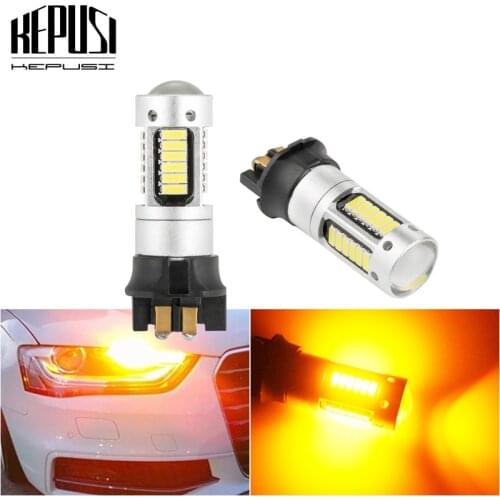 2PCS Xenon White PWY24W PW24W LED Bulbs Turn Signal Light Daytime Running Light DRL For Audi BMW Volkswagen Amber White