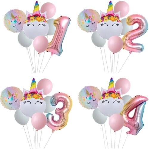 Unicorn Balloon For Birthday Party Decorations Kids Unicorn Party theme Wedding Balloons toy Birthday Decoration Number Balloon