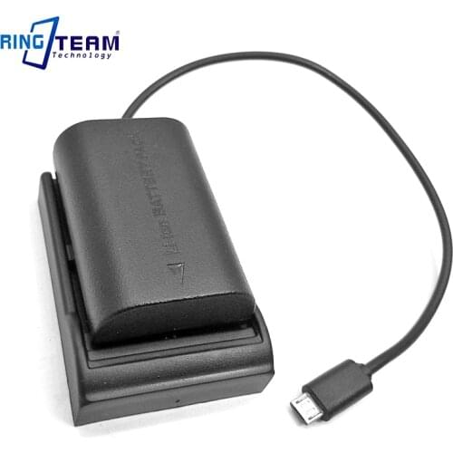 Builit-in Voltage Convert Output DC 5V LPE6 LP-E6 Battery Holder Cradle Mount Adapter Plate to Micro USB Connector