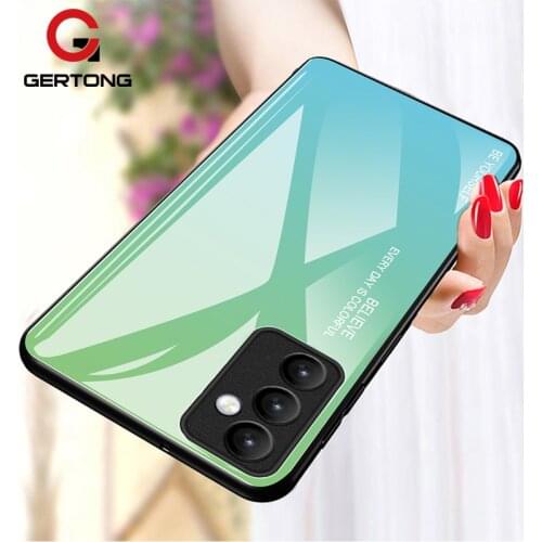 GerTong Protective Case For Samsung Galaxy A22 A82 Cover Gradient Tempered Glass Case For Galaxy A52 A82 A12 A42 A32 Back Cover