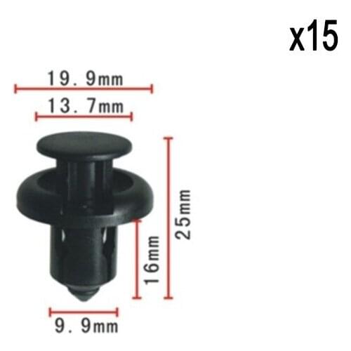 15pcs For Honda Acura Nylon Front Bumper Replacement Clip Part #91503-SZ3-003