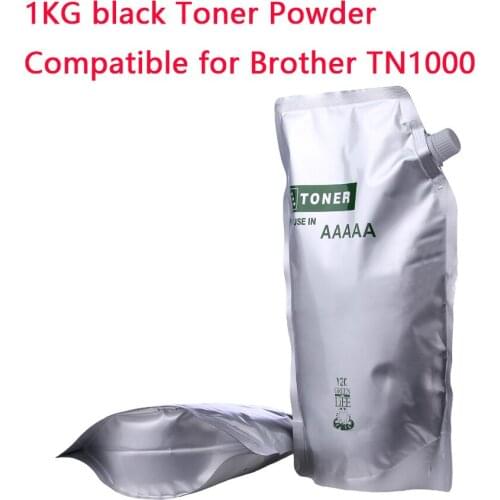 1KG black Toner Powder Compatible for Brother TN1000 TN1030 TN1050 TN1060 TN1070 tone HL-1110 1112 1202R printer