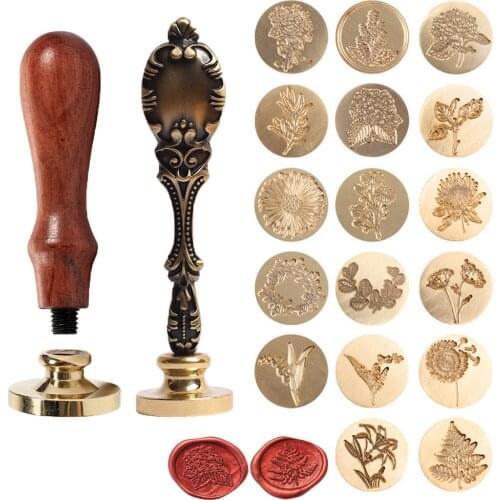 Wax Seal Stamp Retro Antique Sealing Wax Scrapbooking Stamps HEAD Wedding Decorative Metal Handle with love map Tree FLOWER ROSE