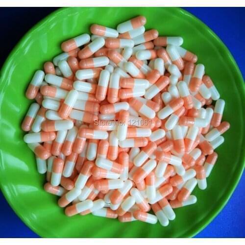1,000pcs 0# !Light pink-White colored empty capsules size 0,hard gelatin vacant capsules 0# (joined or seperated capsules)