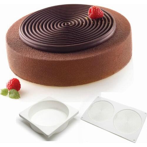 2PCS Tourbillon Cake Mould 3D Non-stick Silicone Mold Art Mousse Baking Mould Pastry Tool For Muffin Brownie
