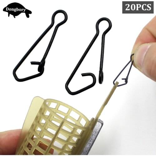 20PCS Carp Fishing Quick Snap Hook Leader Swivel Clips Hook Bait Connector Clips for Carp Fishing Rigs Making Tackle Accessories