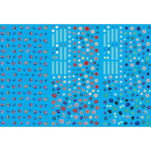 3 PACK/ LOT WATER TRANSFER DECAL NAIL ART NAIL STICKER FLOWER DAISY FLYING PETAL WHITE LACE YE489-491