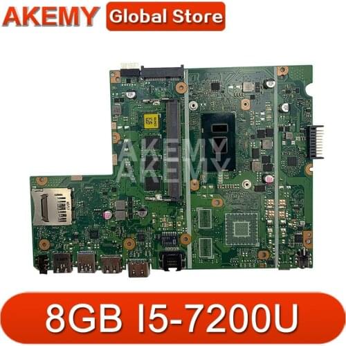 Akemy For Asus X541UA X541UAK X541UVK X541UJ X541UV X541U F541U R541U Motherboard laptop Motherboard W/ 8GB RAM SR2ZU I5-7200U