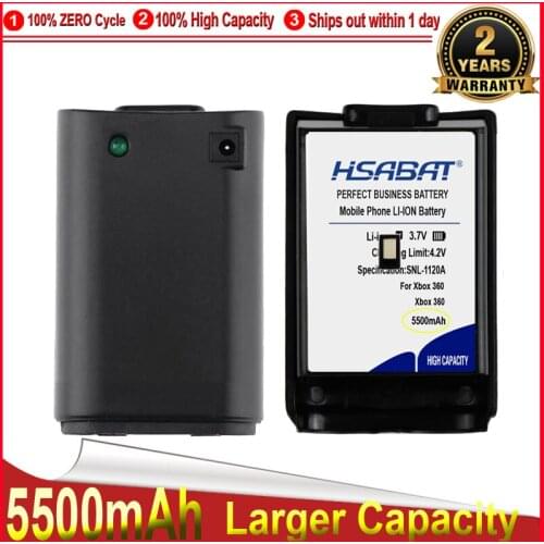 HSABAT 0 Cycle 2PCS 5500mAh Battery for Xbox 360 Controller Battery Pack Xbox 360 Gamepads Accumulator