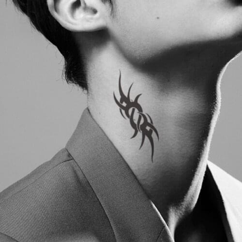 Watercolor Dragon Lotus Tattoos Stickers Fake Waterproof Black Totem Tattoo Temporary Body Art Arm Neck Tatoos for Women Men