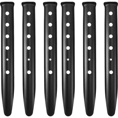 6Pcs Aluminum Tent Stakes Pegs In Snow And Sand Tent For Camping Boating Hiking Backpacking Picnic Shelter Shade Canopy