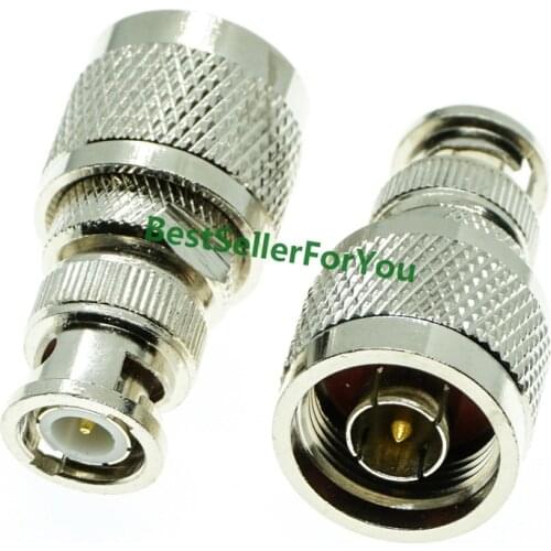 BNC male to N type male plug RF coax connector straight adapter