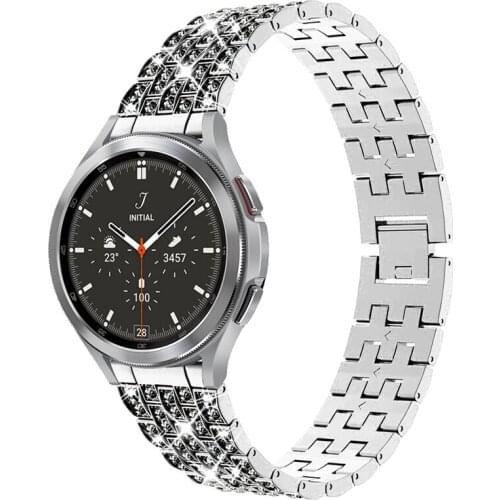 For Samsung Galaxy 3 Watch 41mm 45mm Galaxy Watch 42mm 46mm Band 20mm 22mm Jewelry Bling Metal Strap for Active 2 44mm 40mm