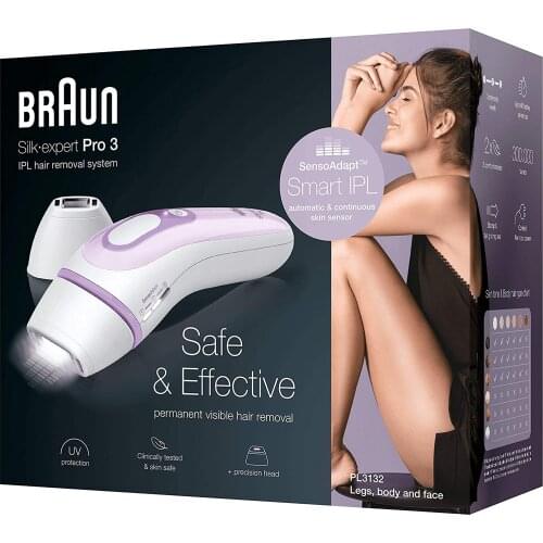 Braun IPL Silk Expert Pro 3 PL3132 Latest Generation IPL, 100% original Free, Hair Removal, unisex Hair-Hair Removal