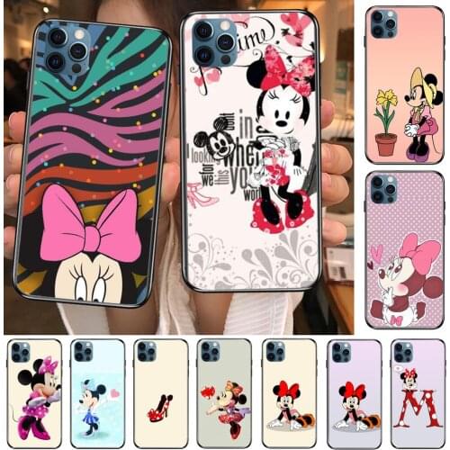 Minnie Mouse Letter Anime Phone Cases cover For iphone 11 Pro Max case 12 8 7 6 S XR PLUS X XS SE 2020 mini mobile cell shell f