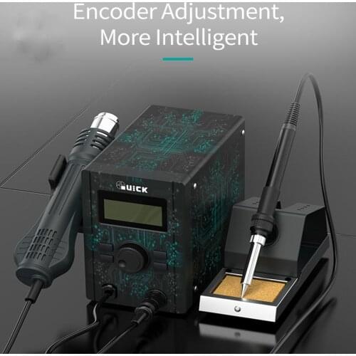 QUICK 715 Electric Heating Tools 2 in 1 Hot Air Gun and Soldering Iron Digital Display Soldering Station Heat Gun Soldering Tool