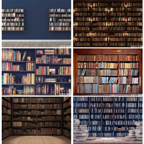 Back to School Graduation Backdrops Old Bookshelf Library Baby Portrait Retro Style Photography Backgrounds Photo Studio
