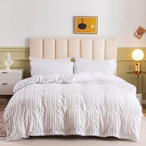 White Stripes Bedding Set King Size Bedroom Comforter Cover Set Pillowcase Bedclothes for Kids Single Bed Duvet Cover Set
