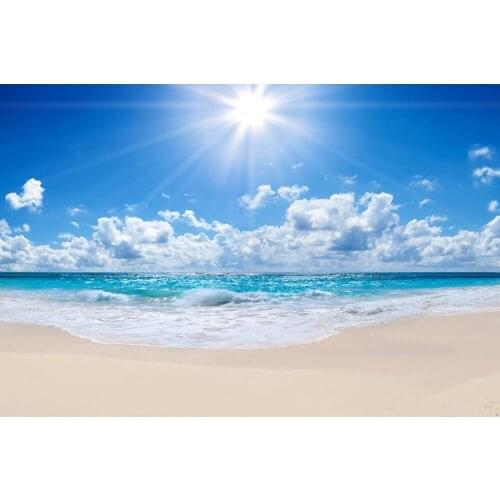 Summer Sky Cloud Sea Seaside Beach Nature Scenery Baby Portrait Backdrop Vinyl Photography Background For Photo Studio Photocall