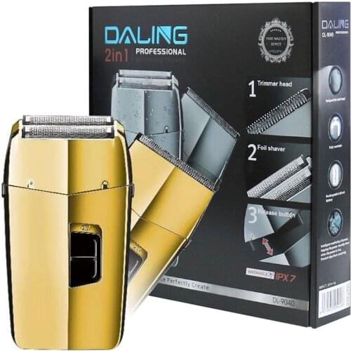 Powerful 2in1 rechargeable electric shaver hair beard trimmer electric razor for men stubble bald shaving machine wet dry