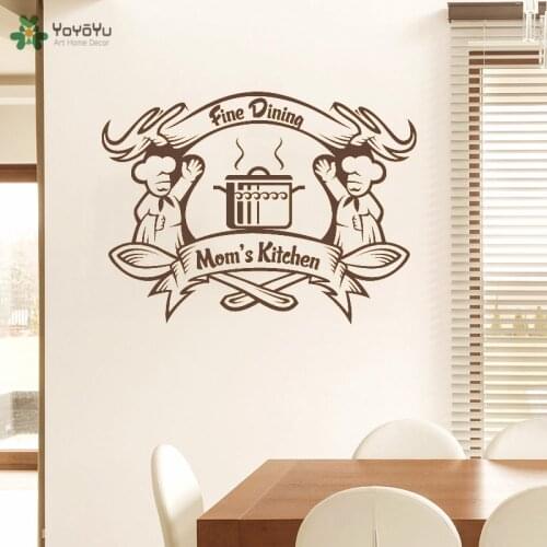 YOYOYU Wall Decal Moms Kitchen Creative Wall Sticker Quote Fine Dining Design Modern Art Removable Home Decor Adhesive DIYCY290