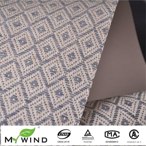 Diamond navy grasscloth wall paper paper weave wallcovering textured natural fabric wallpaper for living room home decoration