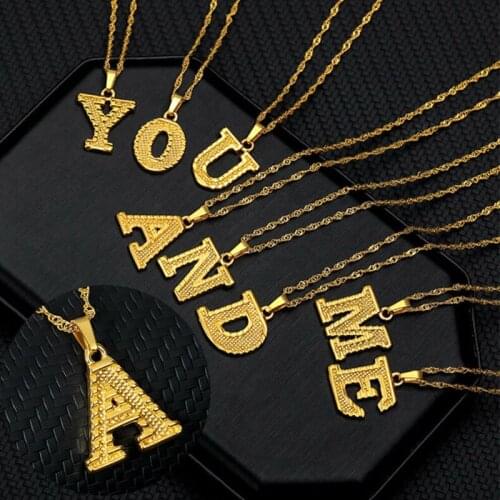 Letter Pendant Necklace does not fade fashion gold color boudoir gift Lovers Necklace birthday gift