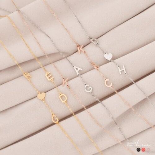 Customize 1-8 pcs Letters Necklace Stainless Steel Alphabet Jewelry Personalized Customize Chain Necklace Friendship Gifts 1997