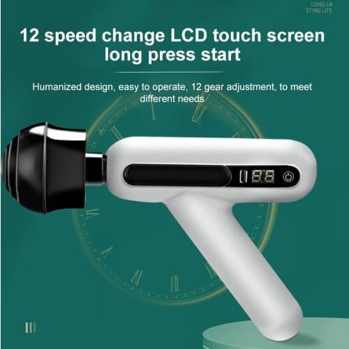 Portable Fascia Gun LCD Display Massage Gun Mini Usb Professional Deep Muscle Massager Pain Relief Whole Body Relaxation Facial