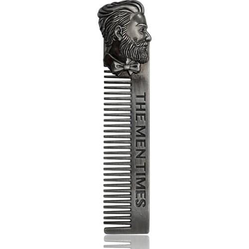 Professional New Design Stainless Steel Skull Beard Modeling Template Comb Men Fashion Gift Comb Beard Styling Tools