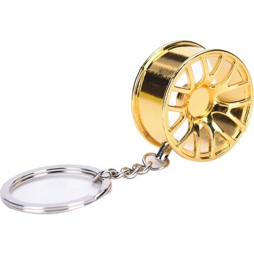 Luxury metal Keychain Car Key Chain for Men Key Ring creative wheel hub chain For Man Women Gift