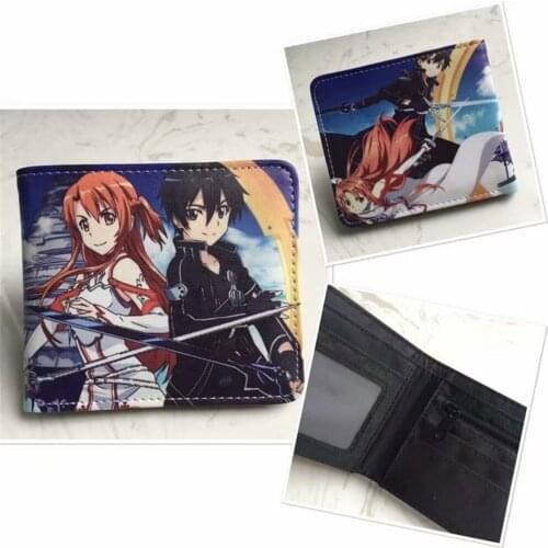 Anime Sword Art Online Wallets short purse Cute pu leather wallet Credit Card Holder Pocket