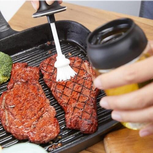 Barbecue Oil Brush Kitchen Pancake Bottle Artifact Household High Temperature Resistant With Oil Bottle Silicone Storage Jar