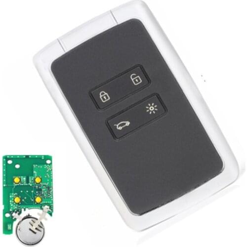 3pcs Smart Car Key 4 button keyless remote key 434mhz Hitag AES 4A chip for renault megane 4 Keyless car key