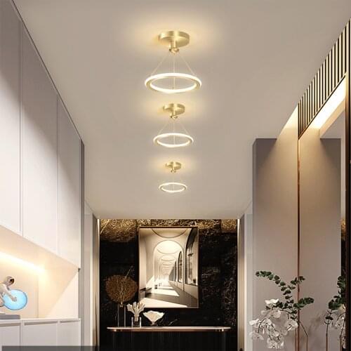Modern LED Ceiling Pendant Lamps For Aisle Bedroom Corridor Indoor Ring Lighting Fixture Lights Ceiling Mount Luminaire Lustre