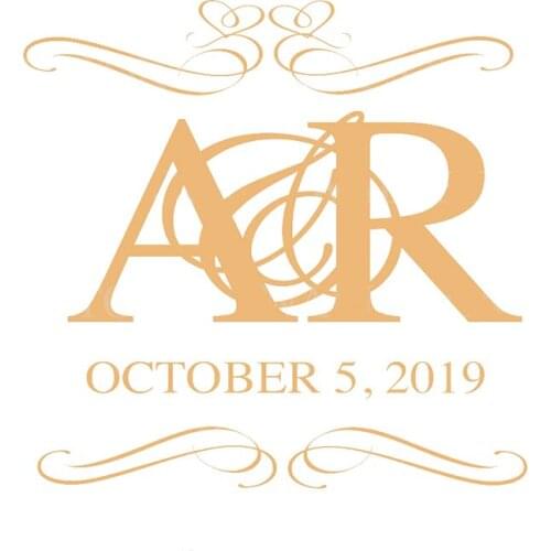 Wedding Dance Floor Wall sticker Heart Theme Initials Wedding Date Bride Groom Reception Decals Party Decor Vinyl sticker HY135