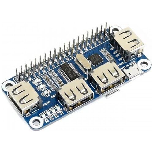 USB to UART converter 4 Port USB HUB HAT for Raspberry Pi 2B/3B/3B+/Zero/Zero W Compatible With USB2.0/1.1