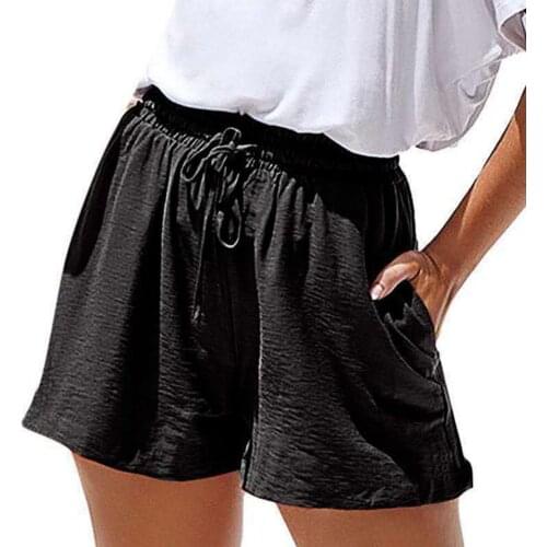 Plus Size Solid Color Shorts Women Sexy Elastic High Waist Woman Shorts Summer Casual Short Women Loose Hot Shorts Femme Shorts