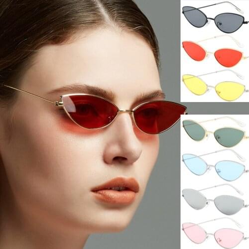 2021 Fashion Cute Sexy Cat Eye Sunglasses Women Retro Small Black Red Pink Cateye Sun Glasses Female Vintage Shades for Women