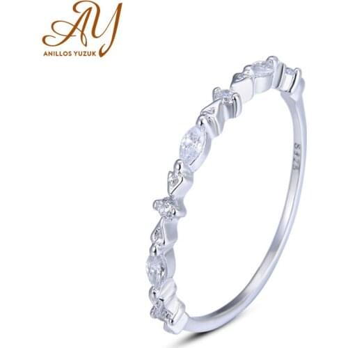 100% 925 Sterling Silver Created Moissanite Ring Stackable Match Engagement Wedding Ring For Women Anniversary Gift Fine Jewelry