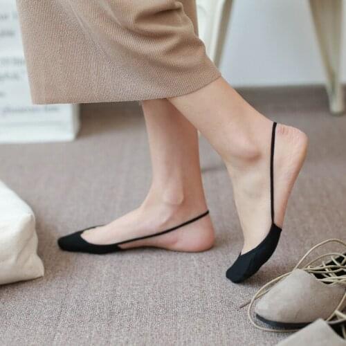 1pair Summer Thin Boat Socks Solid Breathable Socks for Women Cotton Invisible Socks Slippers Ladies Funny Short Sock Slippers