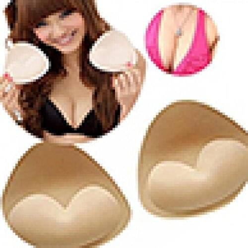 1 Pair Woman Swimsuit Padded Sponge Foam Push Up Enhancer Chest Cup Thick Bikini Swimwear Inserts Triangle Bra Pad transexual