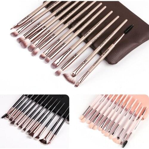 New 12Pcs Eye Makeup Brushes Set Eye Shadow Eyebrow Sculpting Power Brushes Facial Makeup Cosmetic Brush Tools