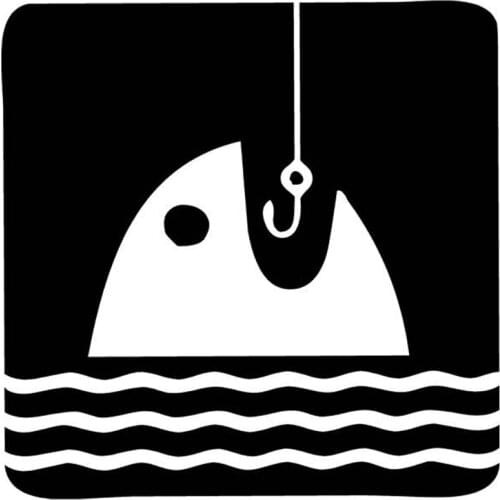 16.3cm*16.3cm Fishing Icon Symbol Fashion Car Sticker Vinyl Decal Black/Silver S3-6707