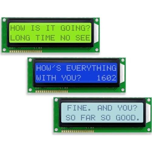 16PIN Parallel Big Character LCD1602 Screen SPLC780C Controller 5V Yellow Green Backlight